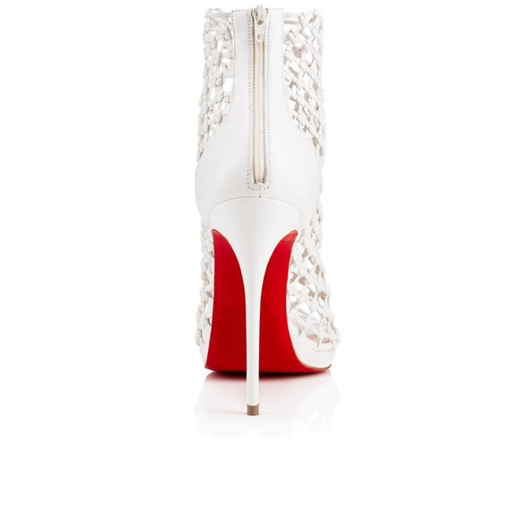 Christian Louboutin Porligat 120 White Latte Caged Boot Bootie Heel Pump 37 - Picture 10 of 12